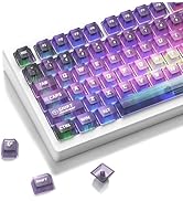 Rainy75 Purple Transparent Keycaps, Clear keycap Set 60 75 100 Percent, Jelly Key caps Set, Shine...