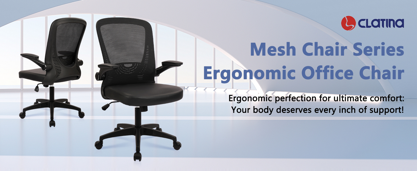 CLATINA Desk Chairs with Wheels, Ergonomic Rolling Mesh Office Chair