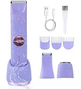 Bikini Trimmer Electric Razors for Women, 3-in-1 Replaceable Head Purple | Electric Lady Razor fo...
