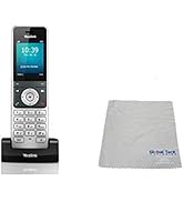 Global Teck Bundle of Yealink W56H IP Cordless Office Phone with Power Supply and Microfiber Clot...