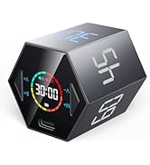 Ticktime Pomodoro Timer Cube, Hexagon Productivity Timer, Pause &amp; Resume, Silent, Vibrate &amp; Adjus...