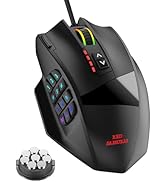 RED SAMURAI Wired Gaming Mouse, MMO Gaming Mouse 16400DPI, 18 Macro Programable Buttons, Ergonomi...