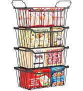 SUNALLY Freezer Organizer Bins, 4 Pack Stackable Chest Freezer Organizer for 5-7 Cu.FT Deep Freez...