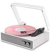 Vintage Vinyl Record Player Bluetooth Turntable for Vinyl with Upgraded Speakers &amp; Adjustable Cou...