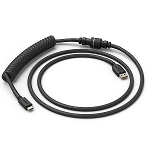 coiled cable black