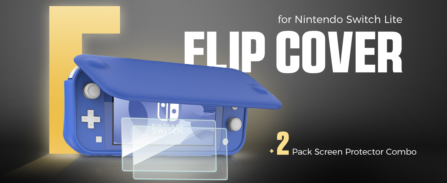 flip cover + screen protector for switch lite