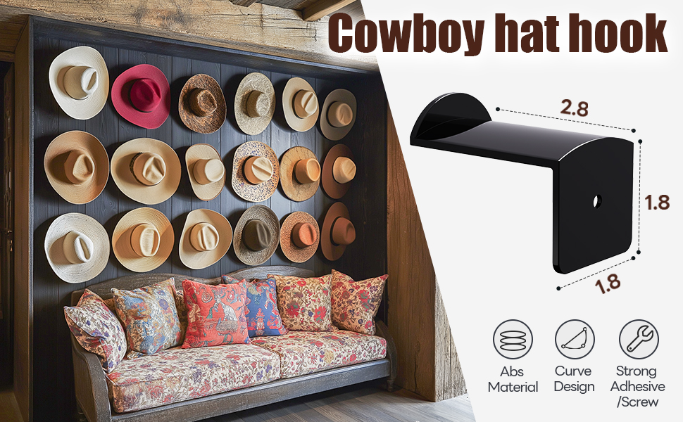 Cowboy hat hooks for wall