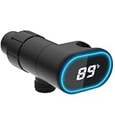 Hibbent Upgraded Metal Shower Head Holder with LED Display Shower Thermometer, Adjustable Shower ...