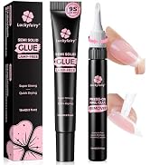 Luckyfairy 15g Nail Glue for Press Ons with 10ml Nail Glue Remover, Quick Dry Super Strong Semi S...