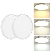 2Pack 12 Inch 24W LED Flush Mount Ceiling Light Fixture, 3 Color 2800K/4000K/6500K Selectable in ...