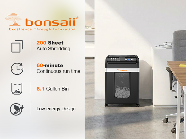 Bonsaii Auto Feed Paper Shredder Heavy Duty