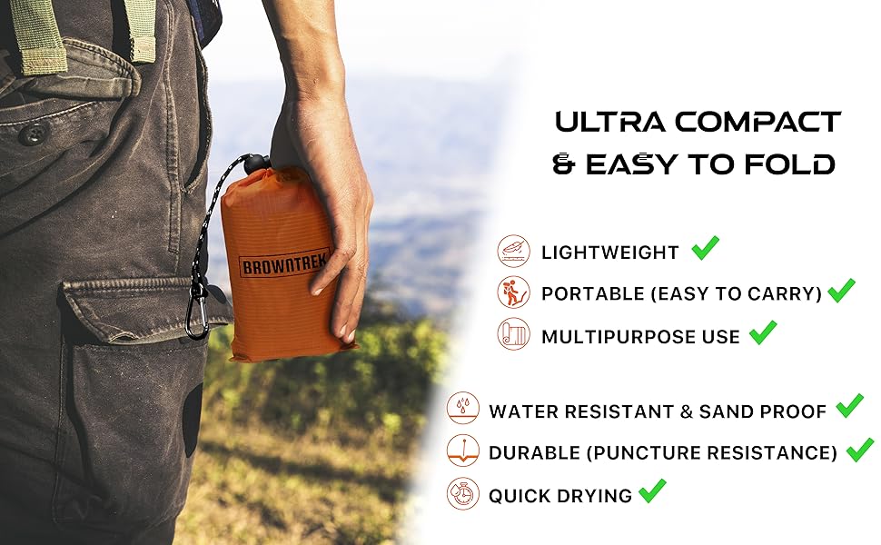 Ultra Compact &amp;amp; Easy to Fold, lightweight, potable, multipurpose use, quick drying