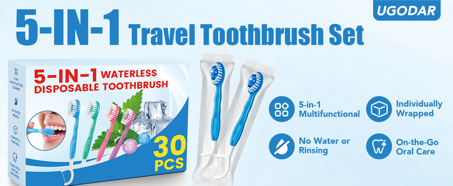 5-IN-1 Travel Toothbrush Set