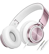 AILIHEN C8 Headphones with Microphone and Volume Control Folding Lightweight Headset for Cellphon...