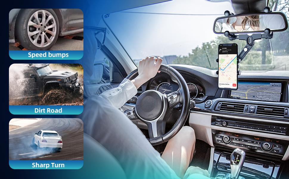 rotatable retractable car phone holder
