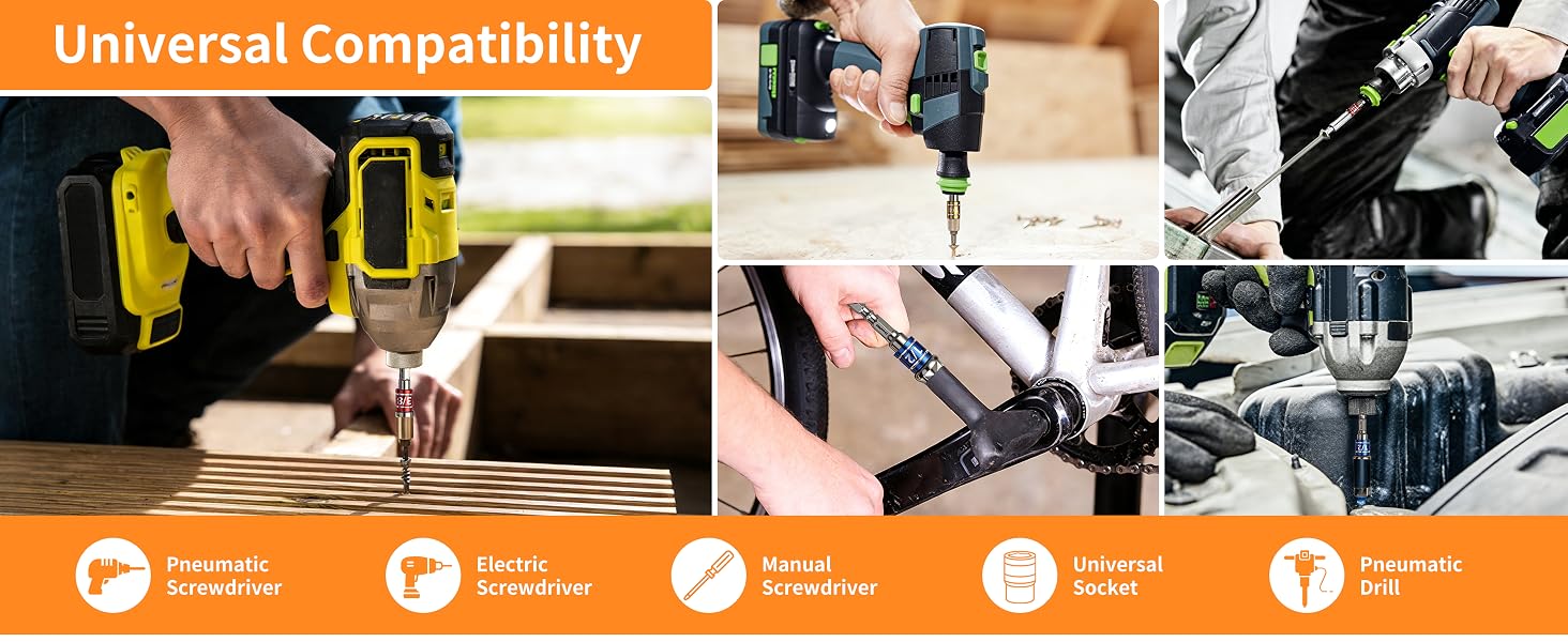 GRENPRO socket adapter set with universal compatibility for all major tool types