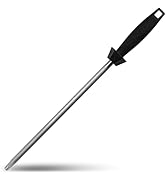 Knife Sharpener Knife Sharpening Rod Honing Steel with 15°-18°-20°Angle Guides Professional Carbo...