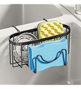 SWTYMIKI Sponge Holder for Kitchen Sink - Movable Kitchen Sink Caddy with M Shape Hook, Stainless...