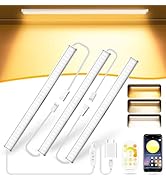 Daymeet Under Cabinet Lights Plug in, Dimmable 12 Inch Ultra Thin Under Cabinet Lighting, Multi-C...