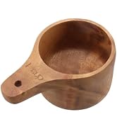Faotup 1Pcs 1 Cup Wooden Measuring Cup Kitchen Measure Tool with Handle Natural Wooden Measuring ...
