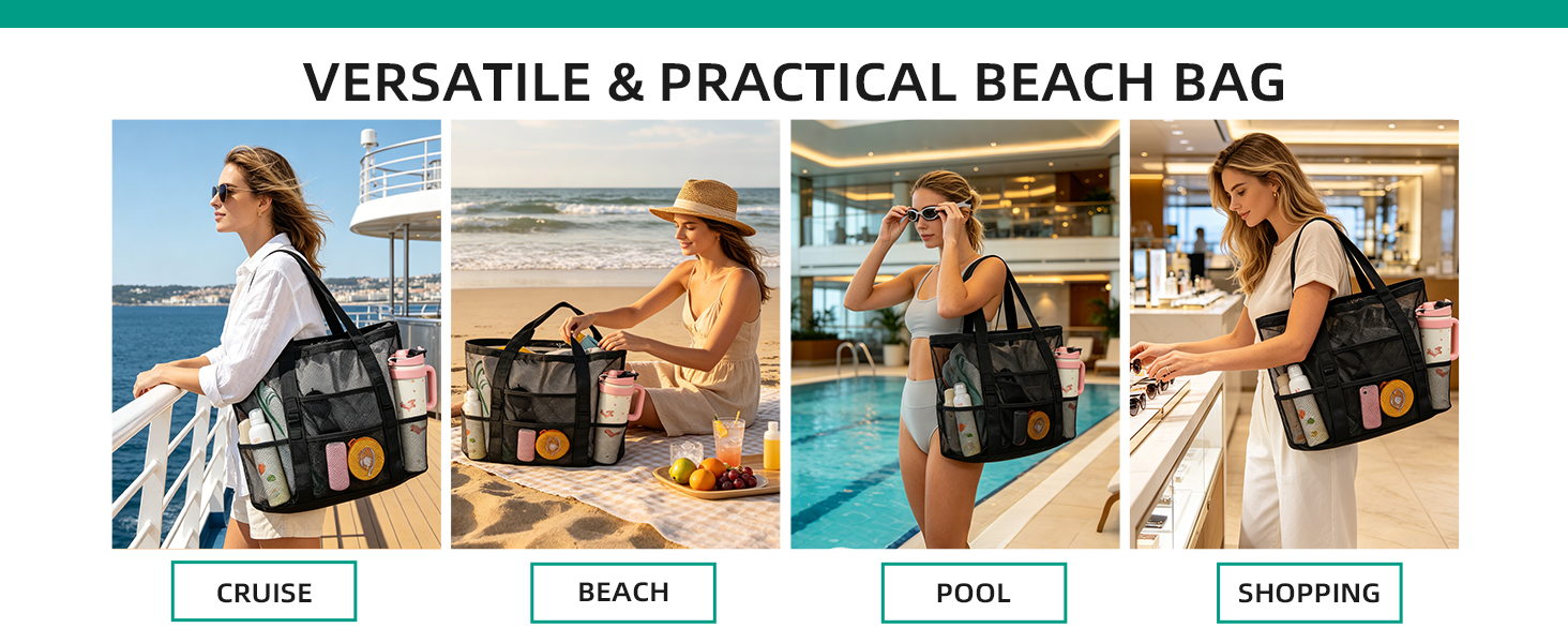 Mesh Beach Bag for Women/Family