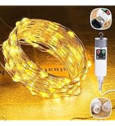 Joomer Fairy String Lights, 33FT 100LED Rechargeable Outdoor String Lights with 13 Modes, Waterpr...