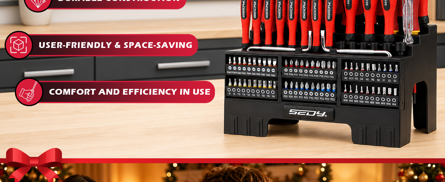 101-Piece Magnetic Screwdriver Set with 60 Bits, Ratchet and Storage Rack