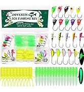 Dovesun Fishing Kit Ice Fishing Jigs Ice Fishing Lures Walleye Fishing Lures Crappie Jigs 135pcs/...