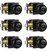 Plustool 6 Pack Privacy Door Knobs Interior, Matte Black Keyless Door Locks for Bedrooms Bathroom...