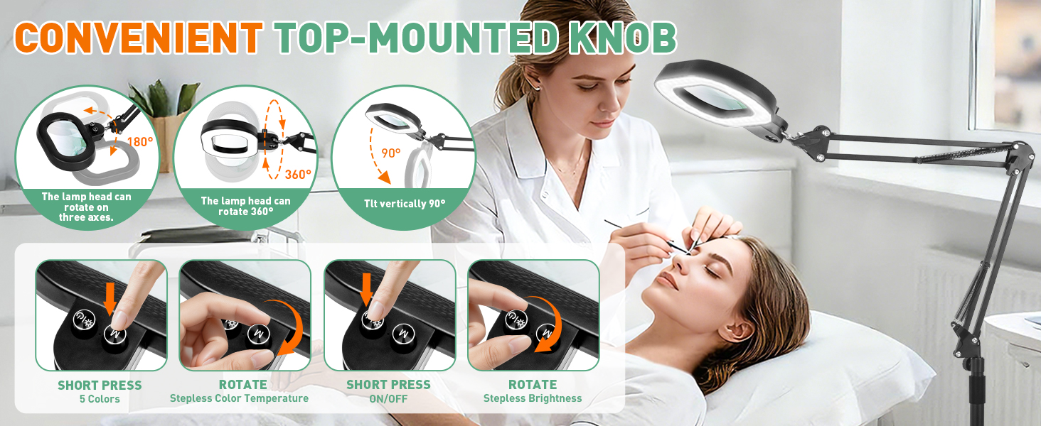 magnifier with light magnifying lamp with light large magnifying glass with light 12X magnification