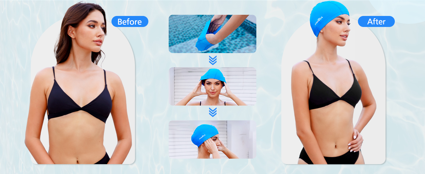 Firesara Fishtail Fabric Swim Cap