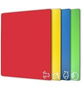 Fotouzy Plastic Cutting Boards for kitchen, Flexible Cutting Mats for Cooking, 100% Non-Slip Cutt...