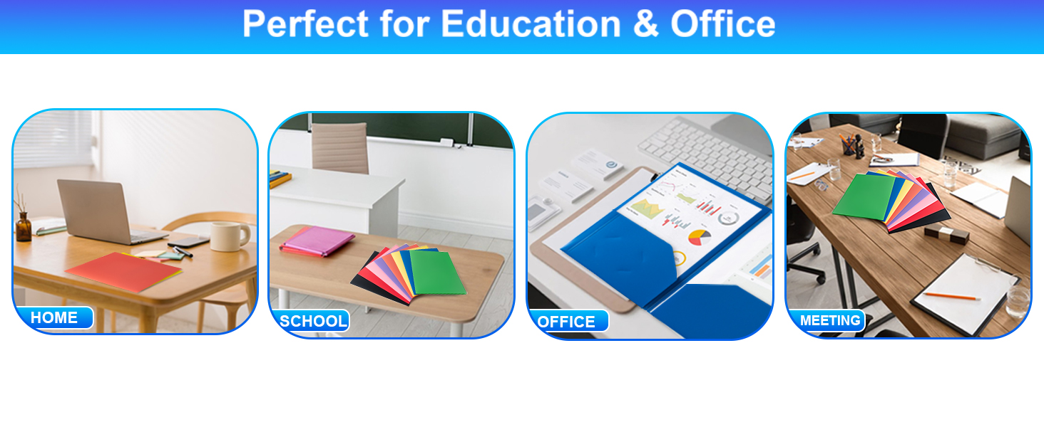 Folders with Pockets, 2 Pocket Folders with Extra Labels, Plastic Folder with Pockets
