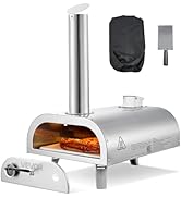 VEVOR Pizza Oven Outdoor, 12" Pellet Pizza Oven, Portable Pizza-Stove with Built-in Thermometer, ...