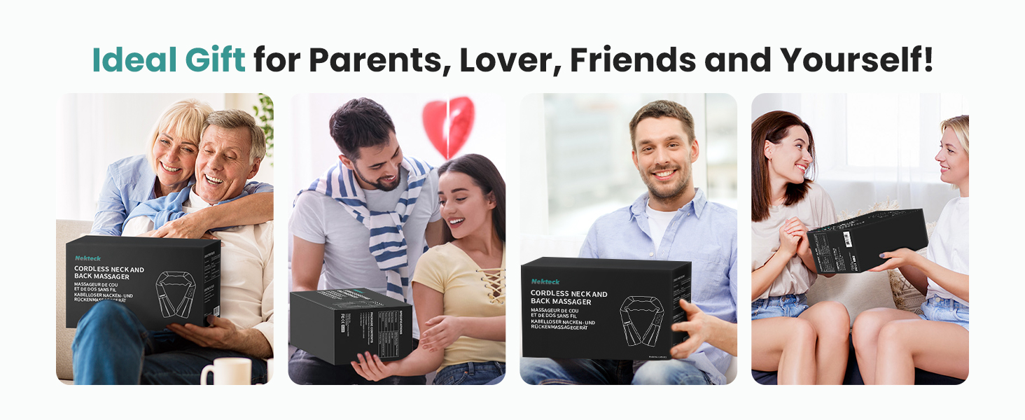 Nekteck Shiatsu Neck Massager for Pain Relief Deep Tissue with Heat gifts for men women birthday