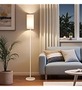GOEBLESON Floor Lamp, Pole Lamp with Foot Switch, Modern Standing Lamp Shade, Minimalist Freestan...