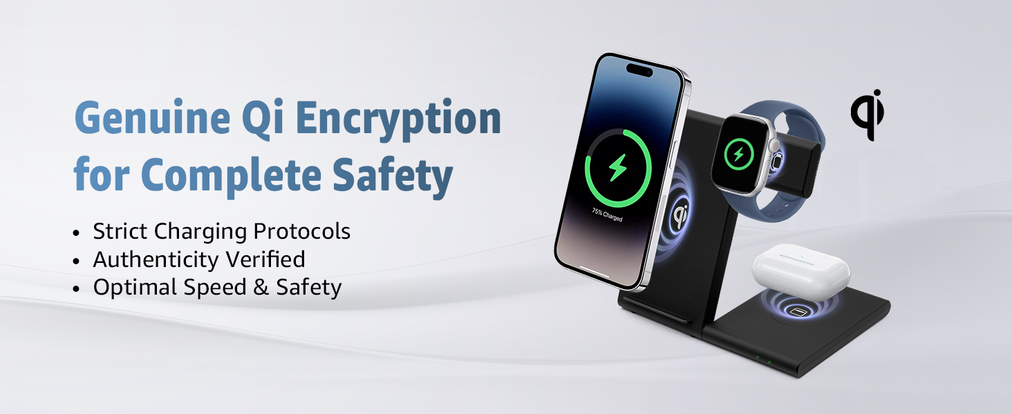 3 in 1 Foldable Charging Station Compatible with all Qi enabled devices