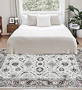 Joydeco 5x7 Area Rugs for Living Room, Machine Washable Vintage Area Rugs, Low Pile Non Slip Carp...
