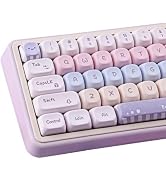 Tsungup PBT MOA Keycaps,135 Keys Purple Cute Candy Custom Keycaps 60 65 75 Percent, Dye-Sub Key C...