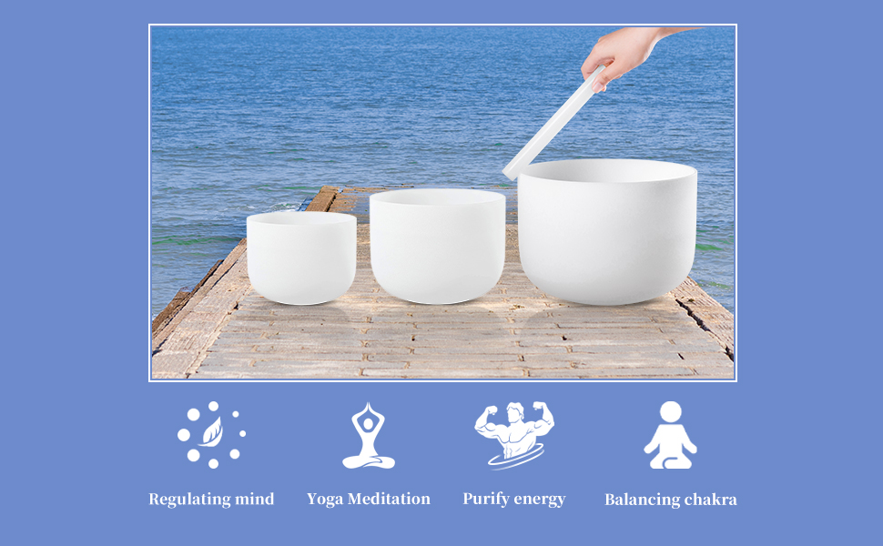 singing bowls meditation set crystal