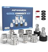 APOWER Pressure Washer Quick Connect Kit, M22-14mm to 3/8" Male Female Quick Disconnect Kit for P...