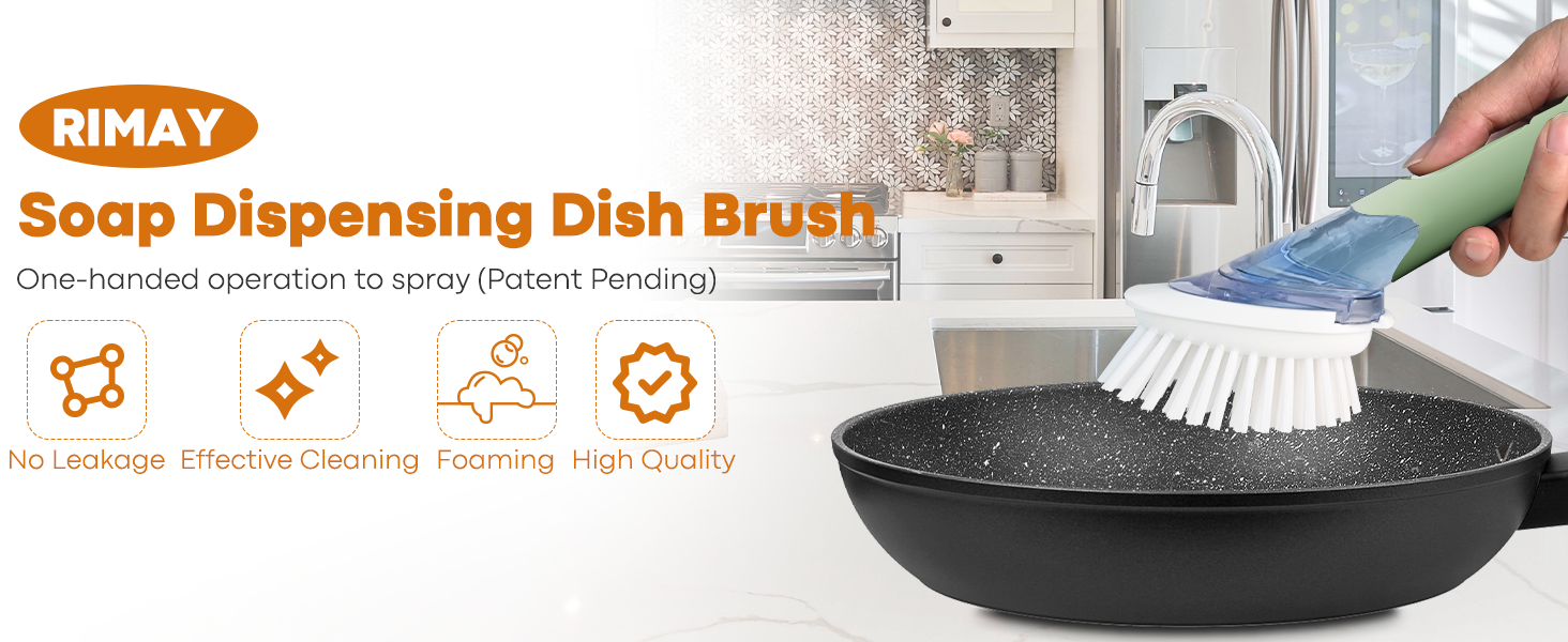 dish brush with soap dispenser