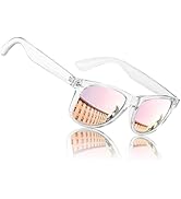 Sunier Polarized Sunglasses for Men and Women, Retro Square Matte Finish UV400 Protection Shades ...