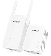 Tenda AV1000 Powerline Wi-Fi Extender Kit with 2 Gigabit Ethernet Ports/WiFi Clone/Home Plug AV2/...