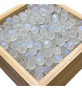 200 Pcs Clear Matte Crystal Glass Beads,Exquisite Mermaid Aurora Beads with Hole Jewelry for Maki...