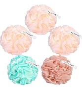 Fxlsrfh Bath Loofah Sponge 70g Large Shower Pouf, 5 Pack Soft Mesh Body Scrubber, Exfoliating Bat...