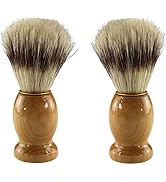 Iconikal Wood Handled Badger Hair Shaving Brush, 2-Pack