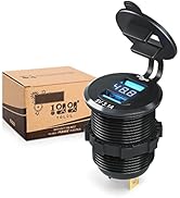 10L0L Golf Cart Quick Charge 3.1 Dual USB Charger,2 in 1 USB Ports &amp; LED Display Voltage Meter Un...