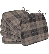 AAAAAcessories D-Shaped Chair Cushions, 2" Thick Dining Chair Pads with Ties and Removable, Machi...