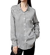 DAISYSILK Luxury Mulberry Silk Stripe Silk Blouse Long Sleeve Button-Down Shirt